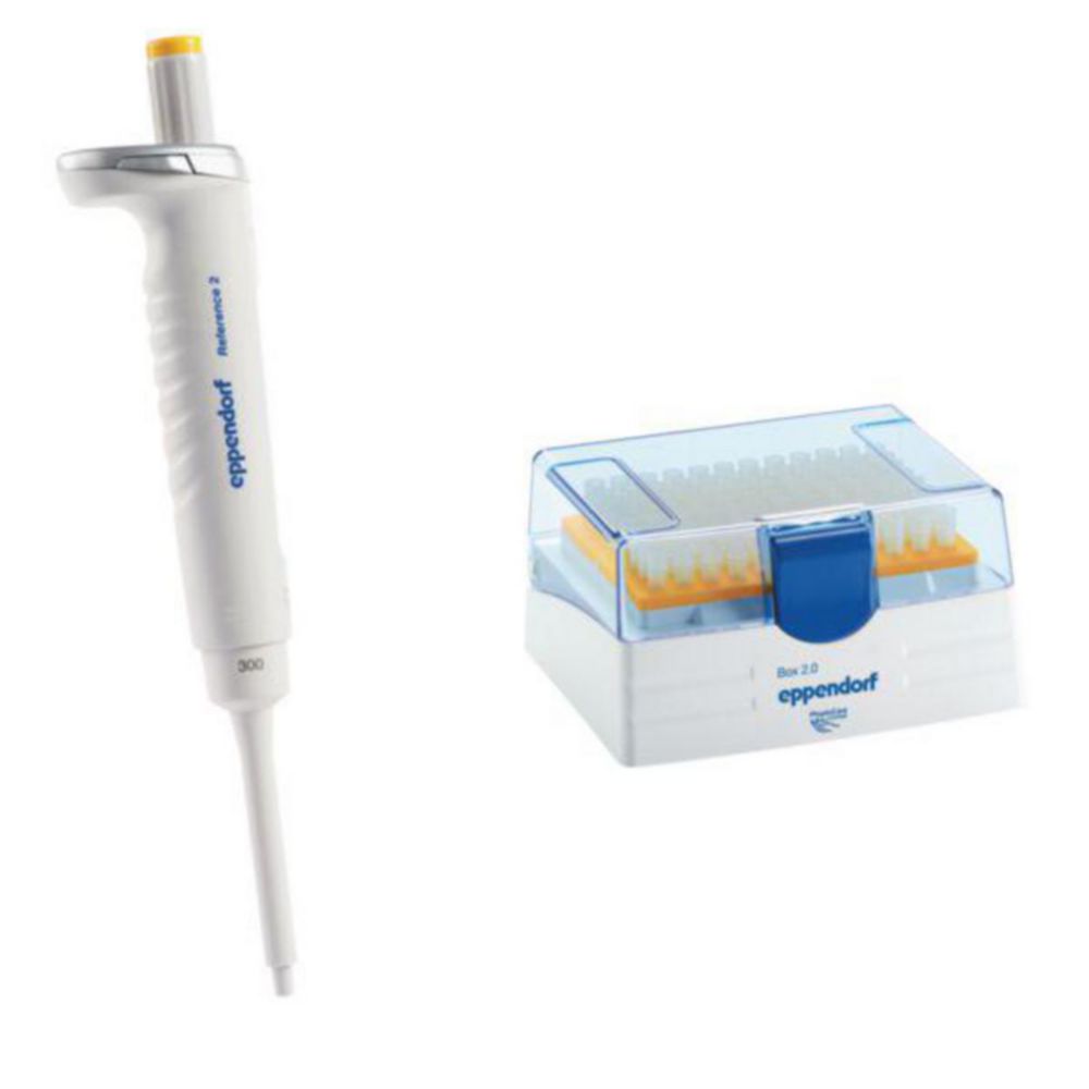 Pipet Reference 2, 1-kan, GL 30 - 300 µl, oranje incl. tips
