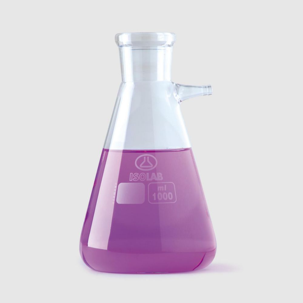 Afzuigerlenmeyer 100 ml met  tubus, boro 3.3, ISO 6556, DIN