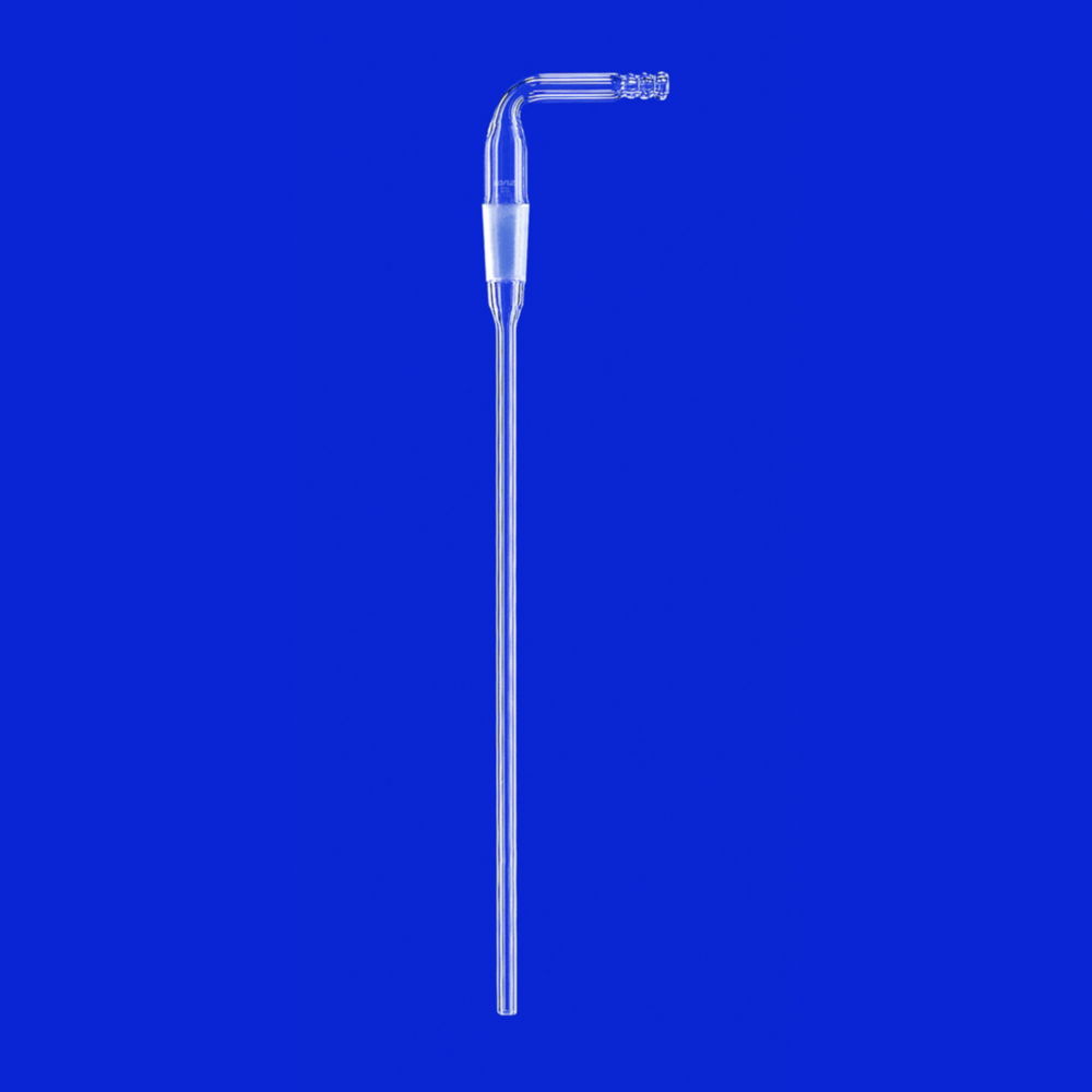 Gasinleidbuis met NS-kern19/26 gebogen lijf ø6 x 200mm