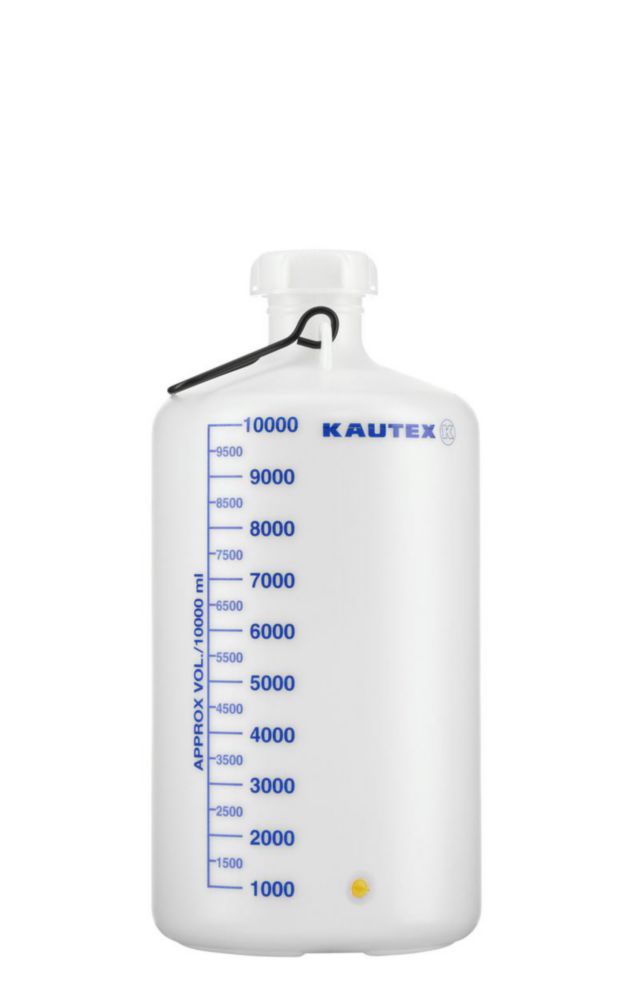 Fles 10L, Draagfles, HDPE, Nauwmonds, Helder, met dop