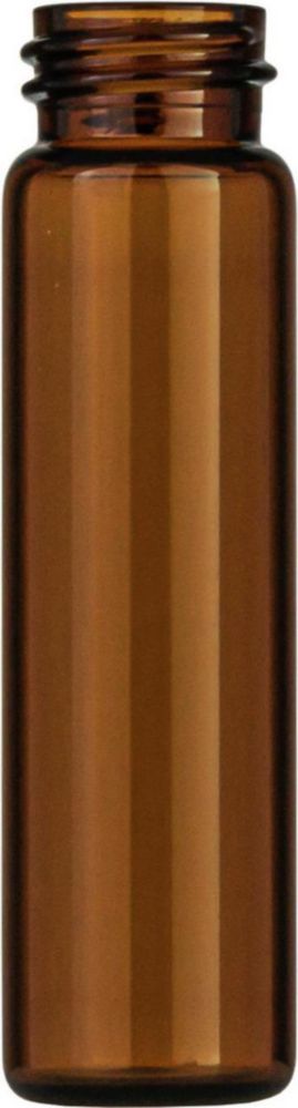 Vials 8 ml, glas 61x16,6 mm  amber, schroefnek N15, vlak