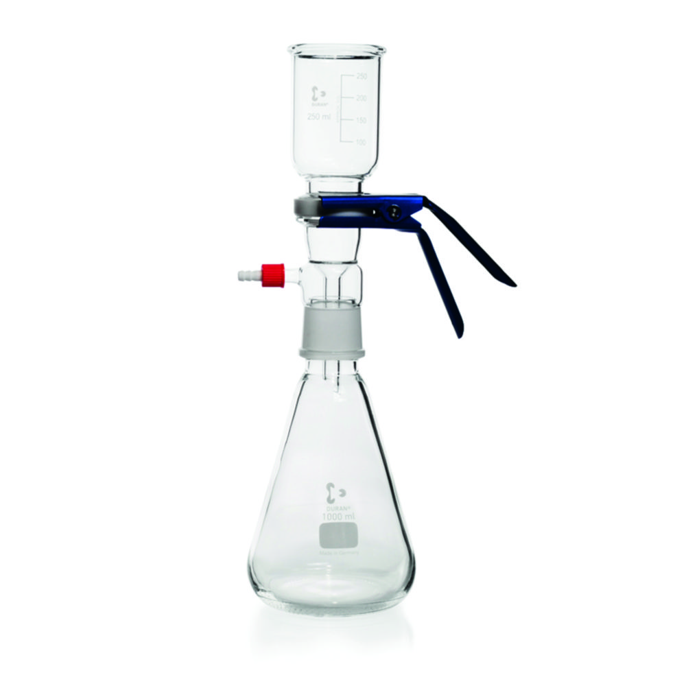 Filtratieapparaat met PTFE-in-  zet en klem voor sleufzeef- en