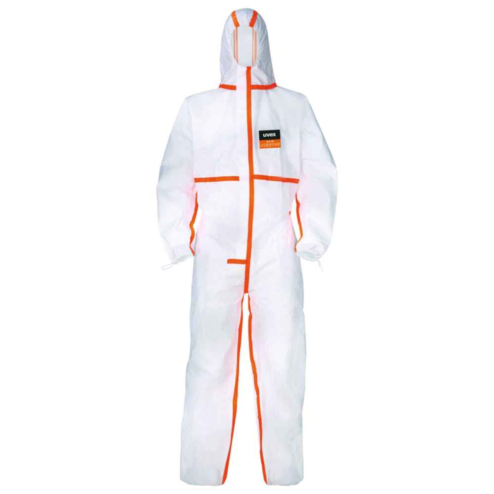 beschermingspak, overall, gevaarpak, witte pak, oranje rand