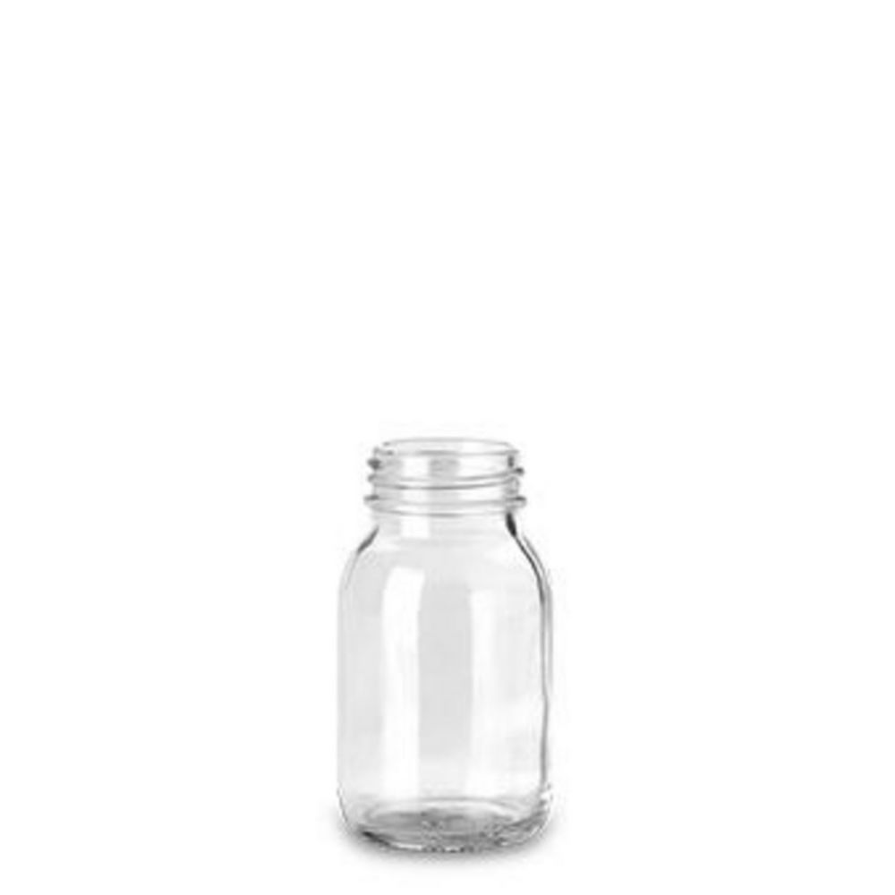 Fles 125 ml, glas, WM, GL40, helder schroefdraad, z. dop, DIN 40