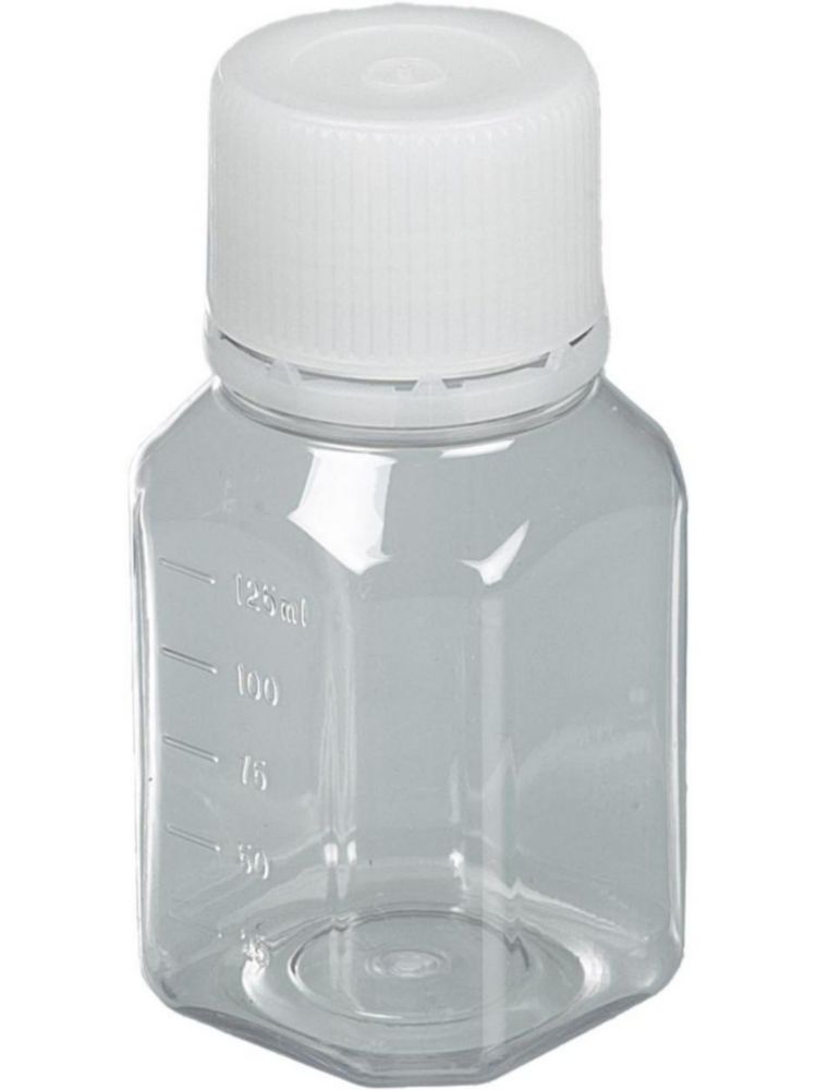 Laboratoriumflessen met  garantiesluiting, 125 ml, PET,