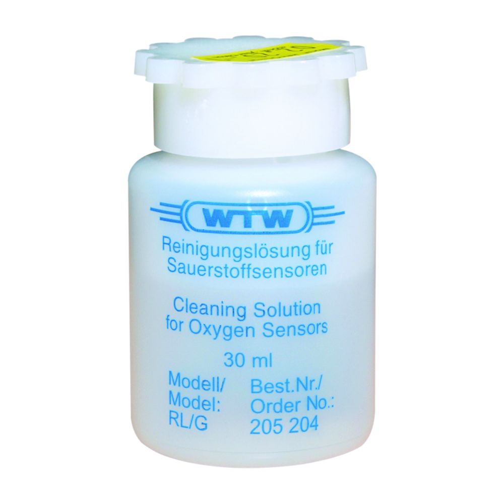 Reinigingsoplossing, Zuurstofsensoren, 30 ml, fles, witte container