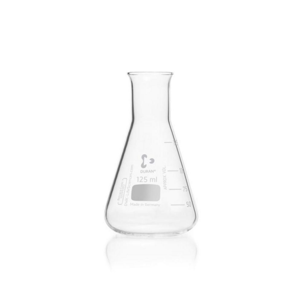 Erlenmeyerkolf 125 ml  nauwmonds, Duran