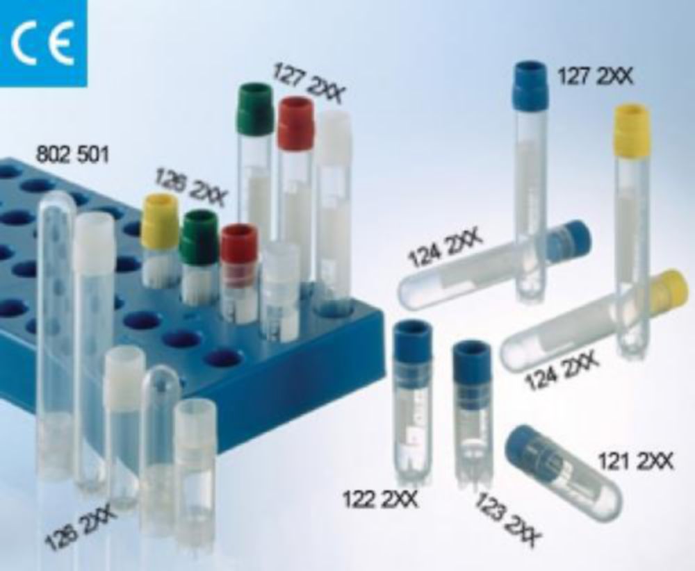 Cryovials 2 ml, PP naturel dop  voet schrijfvlak, ster. CRYO.S