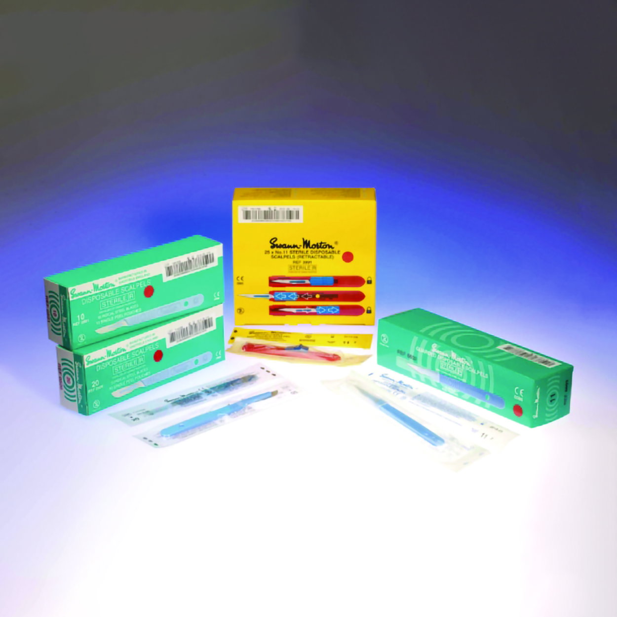 mes, set medische instrumenten, wegwerpbaar, chirurgisch, scalpelpen