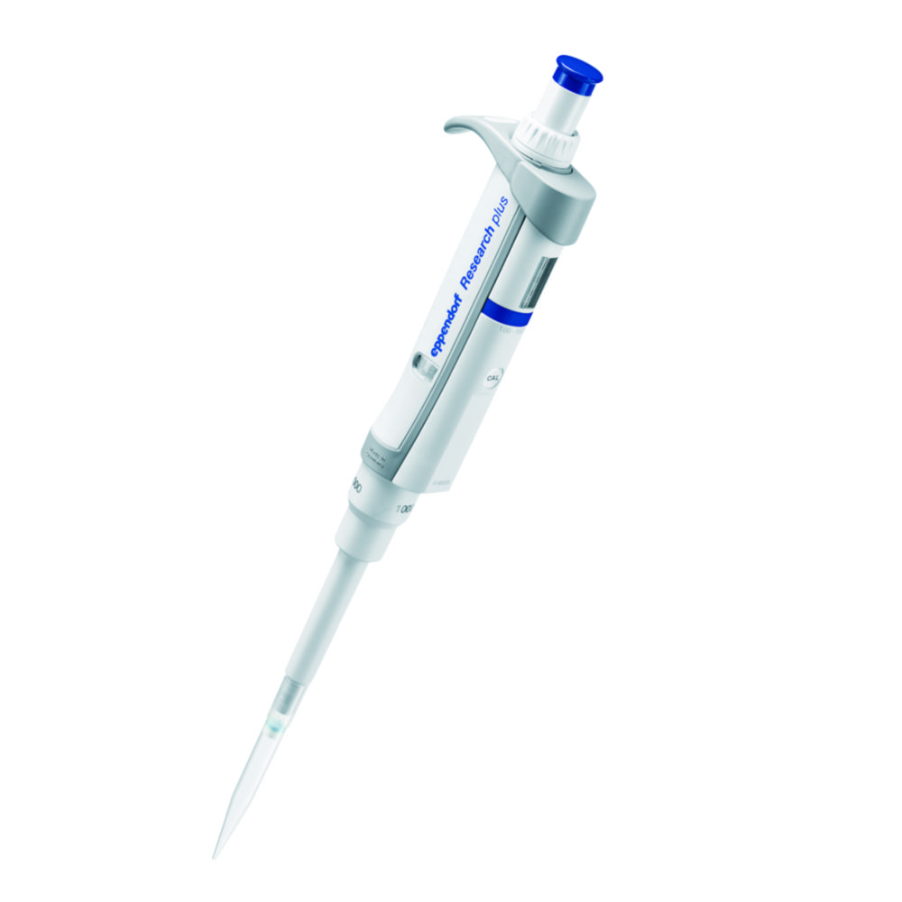Pipet Research Plus 1-kan, GLP 100-1000 µl, blauw, incl. tips