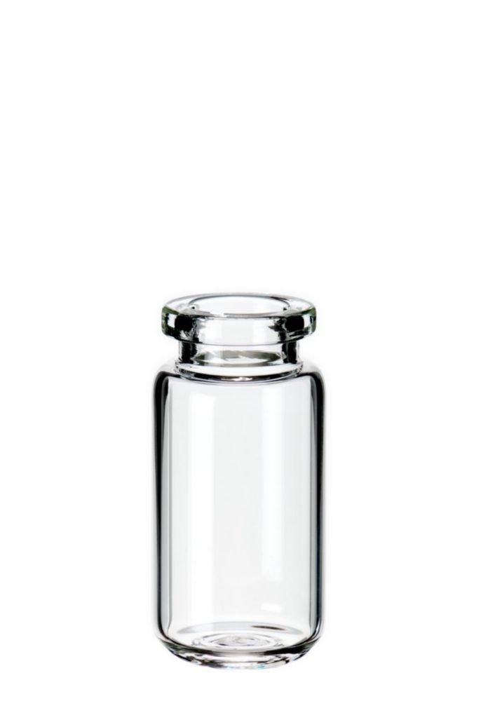 Vials 10 ml, glas 46x22,5 mm helder, Crimp-nek N20, rond