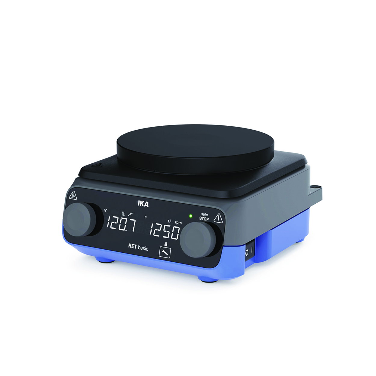 Magneetroerder, IKA, RET basic, met verwarming, geanodiseerde kookplaat
