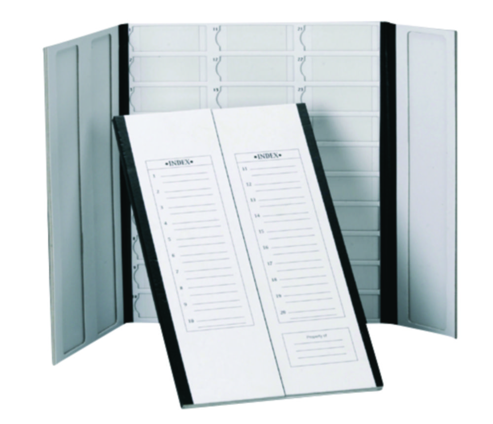 Preparatendoos,cardboard,rood voor 20 ojectgl. 208x341 mm