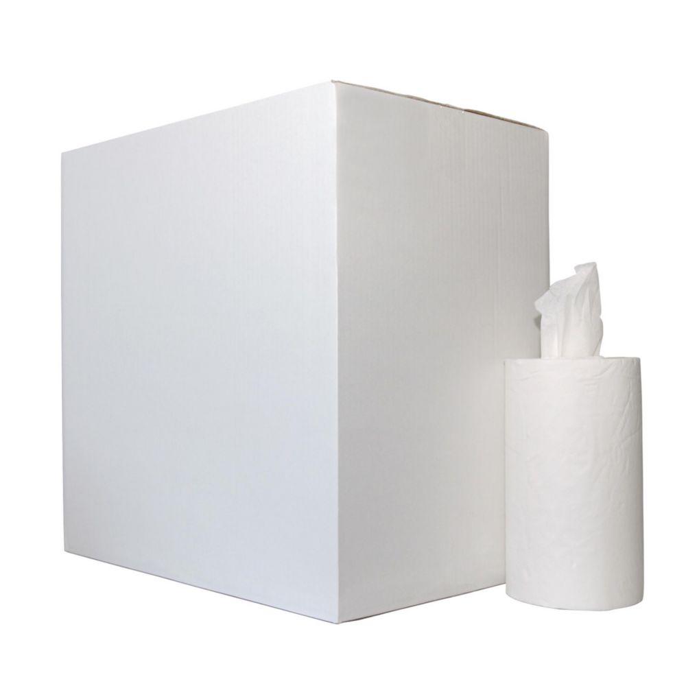 Poetsrol 1-laags, wit, cell.  200 mm x 120 m, Minirol