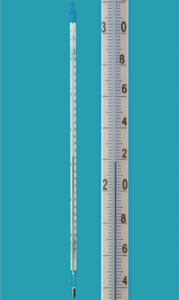 Labthermometer 0 - +100:0,1°C  L=550mm, rode vulling