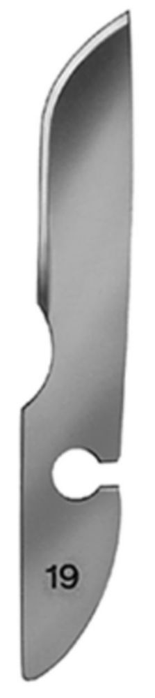 Scalpelmesjes disposable Fig. 19, niet steriel, Carbon, per stuk verpakt, Surgical Blades