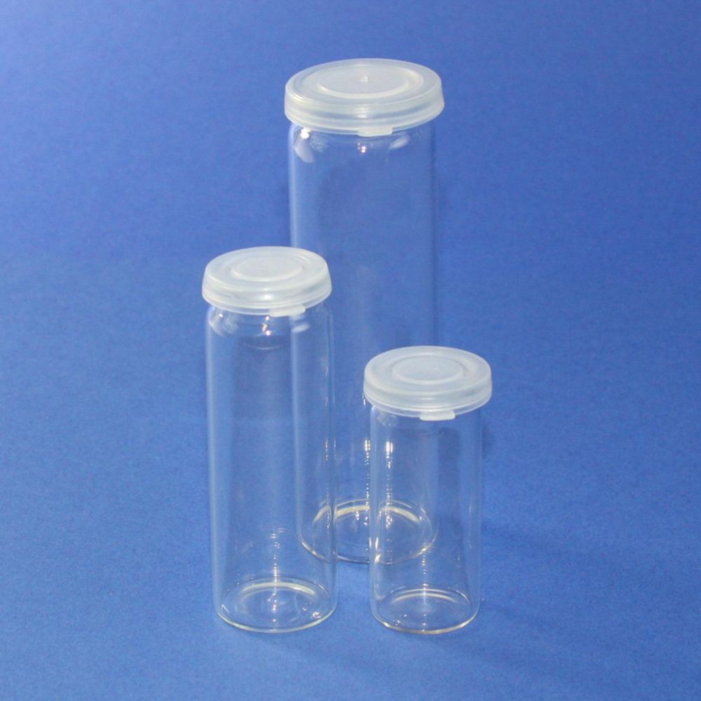 Pillenflacons 15 ml, h = 53 mm  Ø 24 mm AR-glas, met cap