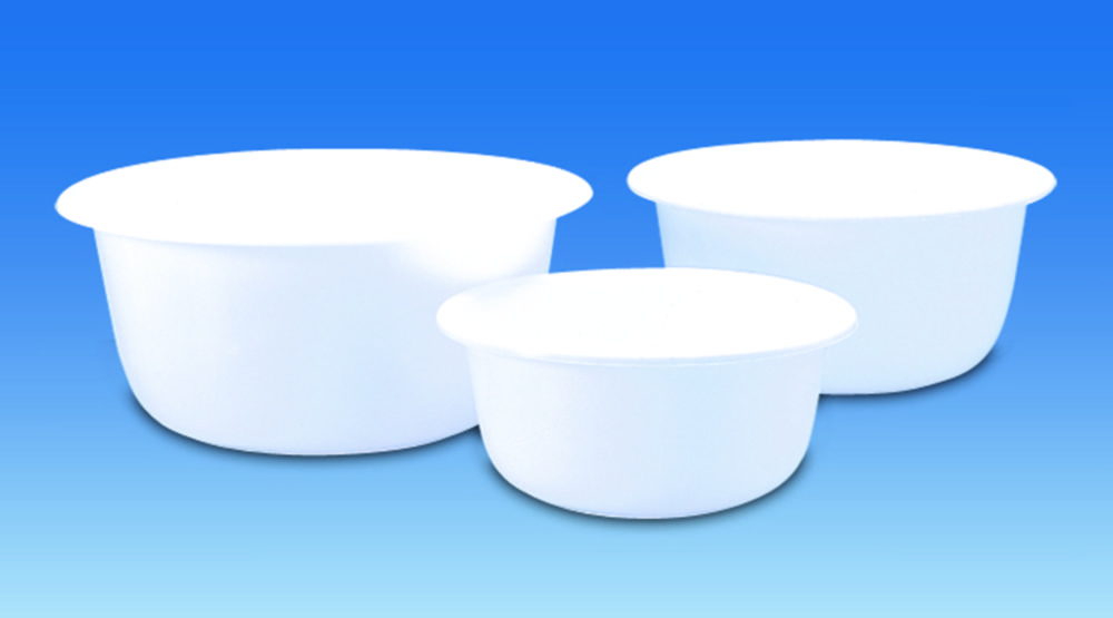 Schaal 1 l, PP, wit, Ø uitw.  160 mm, hoogte 70 mm