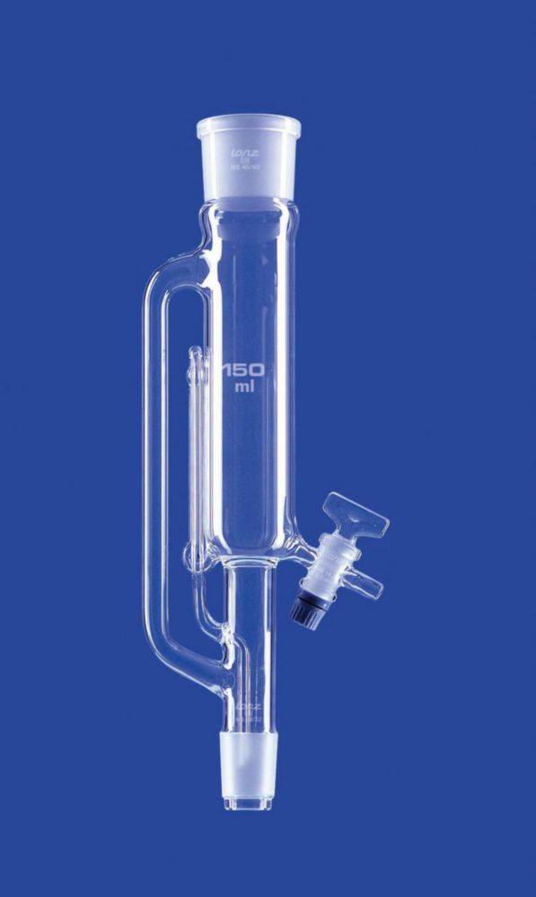 Extractor-soxhl.kraan,150ml m. kern NS29 en huls NS45