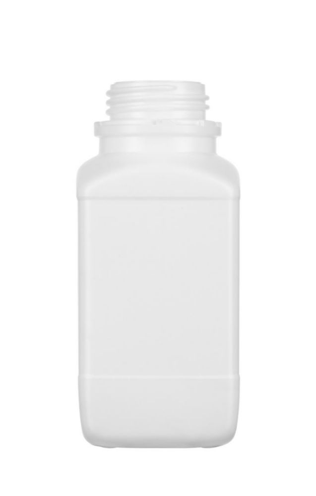 Fles 750ml, Vierkant, HDPE, Wijdmonds, Wit, zonder dop