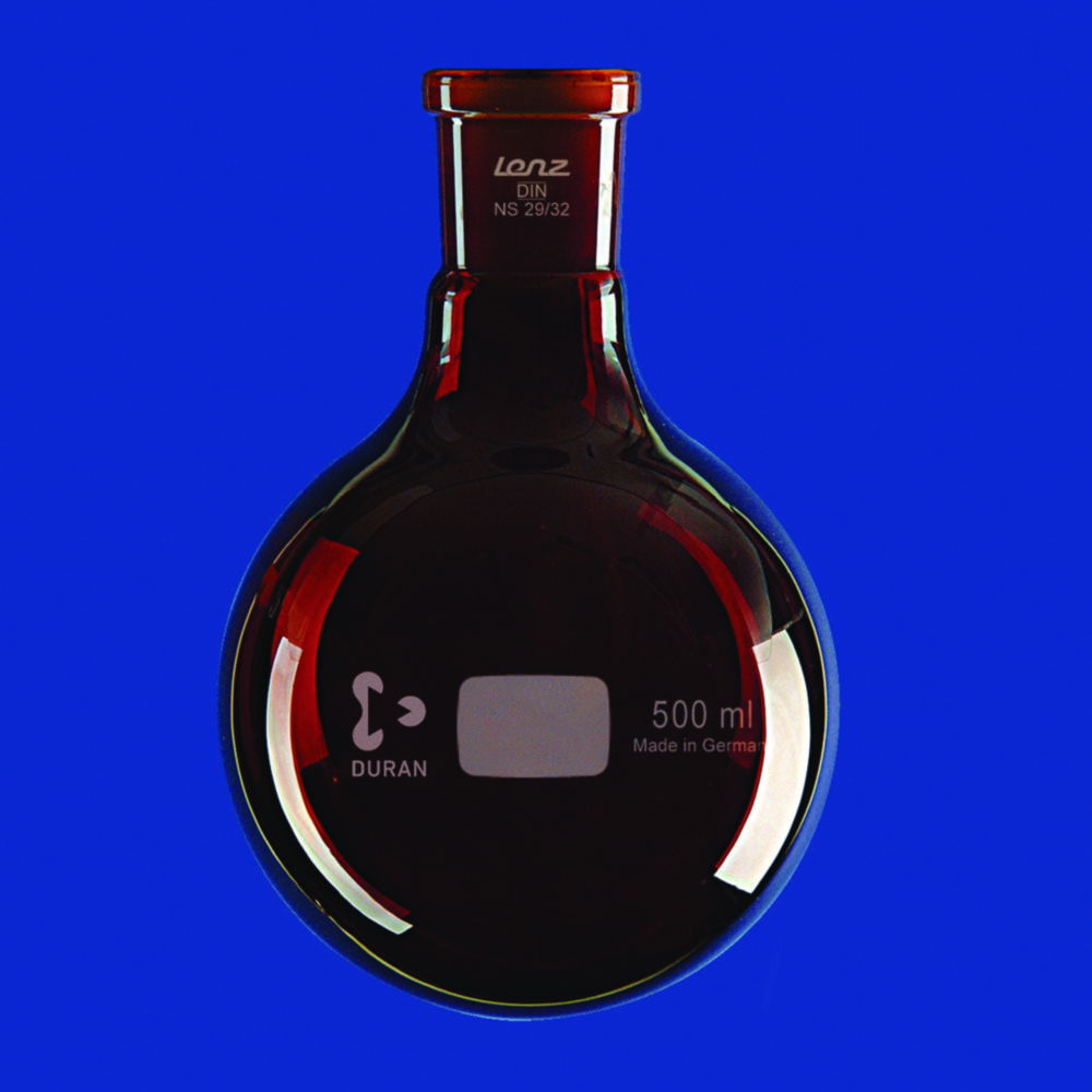 Rondbodemkolf 50 ml, NS29/32, Ø 51 mm, Duran, amber