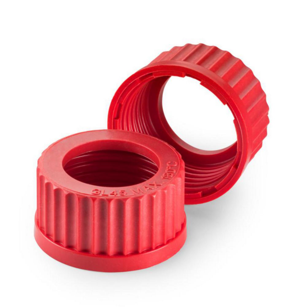 Schroefdop PBT, GL45 met  boring Ø 34 mm, rood