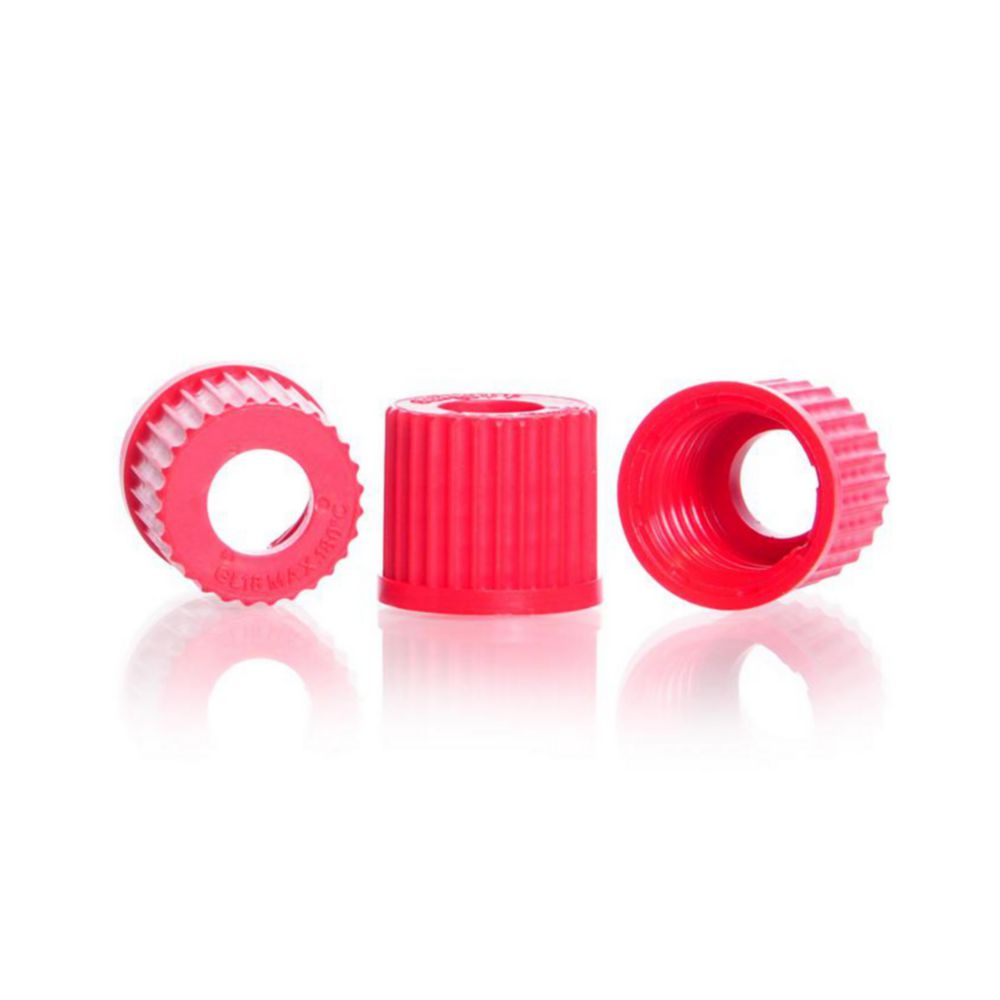 Schroefdop GL18, PBT, rood, met  boring Ø 11 mm