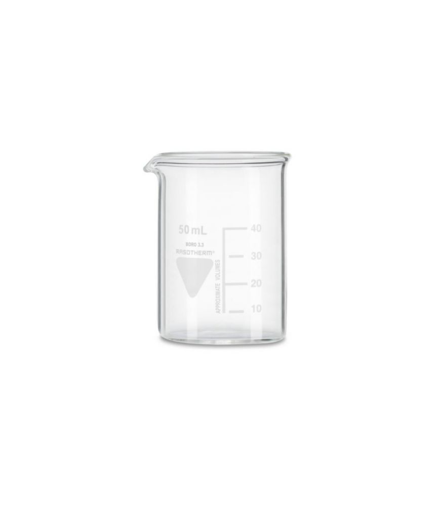 Bekerglas 50 ml, laag model  Ø 42 mm, hoogte 60 mm, Boro