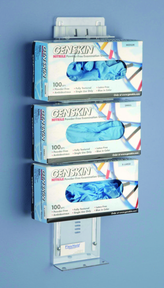 Handschoendispenser, 152 mm x 762 mm x 76 mm, voor 4 boxen, Flexihold