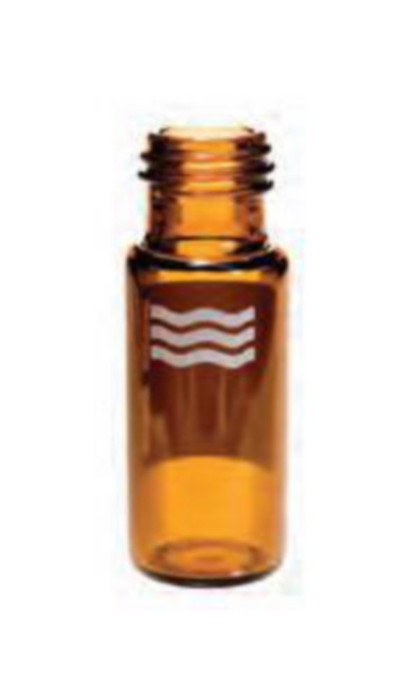Vials 2 ml, glas 32x12 mm  bruin, schroefnek N9, label