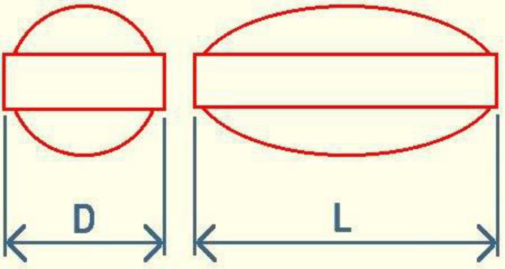 Magneetroerstaaf PTFE,  L 10 mm, Ø 5 mm, ovaal