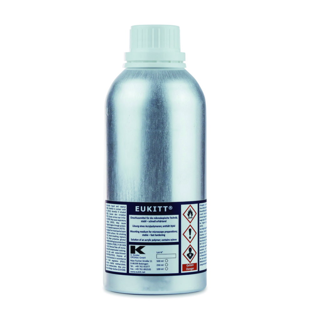 aluminiumfles, chemische oplossing, labormiddel, niet voor consumptie, gevaarlabels