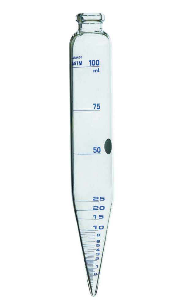 Centrifugebuis ASTM D91&96  gegrad. 0-100 ml, l=max 203 mm