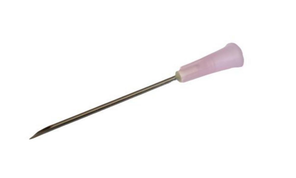 Injectienaalden 18Gx 11/2",disposable, PP/rvs ,steriel , Ø1,2mmx40mm, rose, luer lock