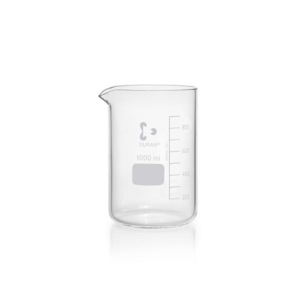Bekerglas 1 l, schenktuit, Ø  105 mm, h 160 mm, m verdeling