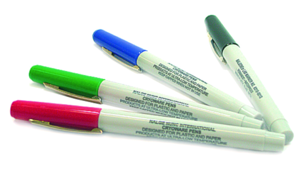 Marker set cryoware, 4 kleuren  rood, groen, zwart, blauw