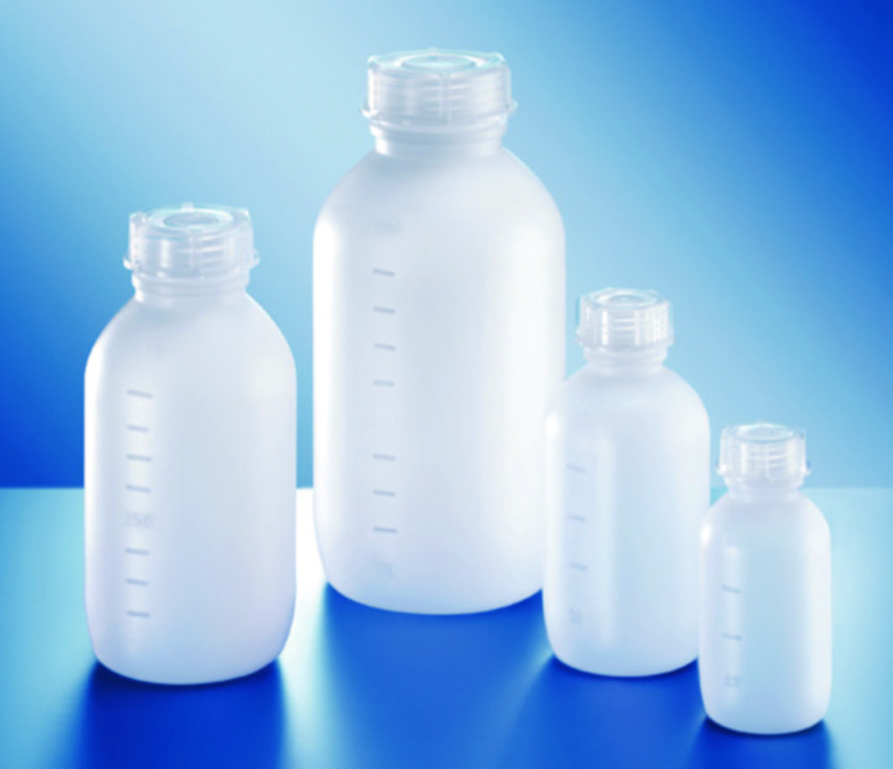 Fles 100ml, HDPE, Middellange hals, Helder, met dop