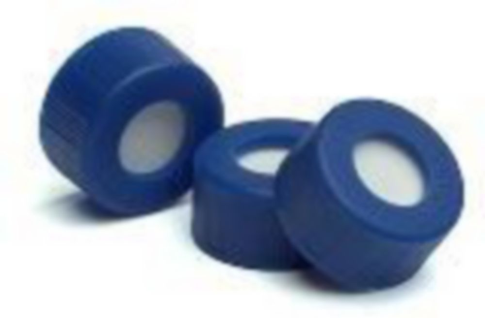 Screw caps met septum blauw