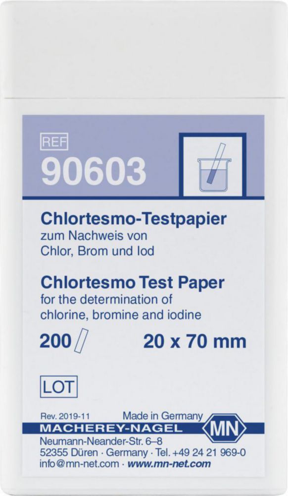 Teststrips Chlortesmo  20x70 mm, 1 mg/l Cl2