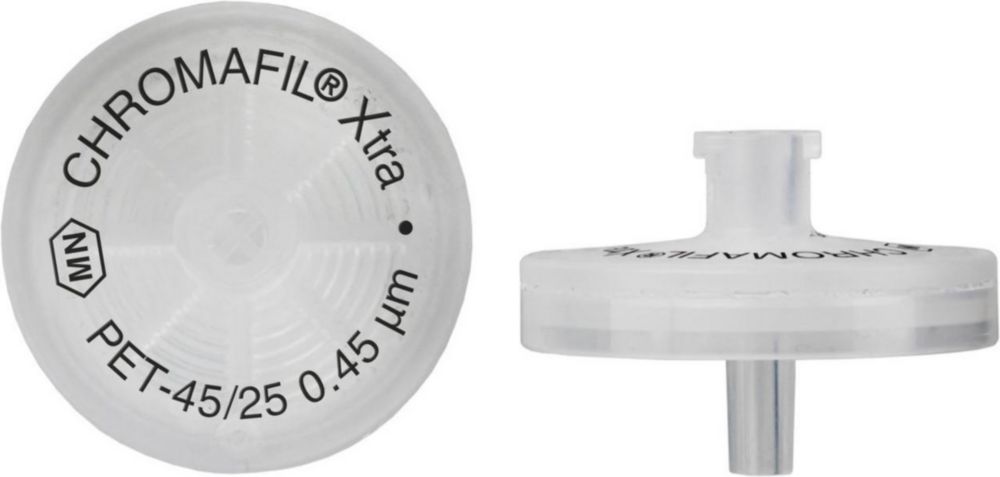 Spuitfilters Chromafil PET, 0,45 µm, 25 mm, behuizing transp. PP, gelabeld, verpakking a 400 stuks