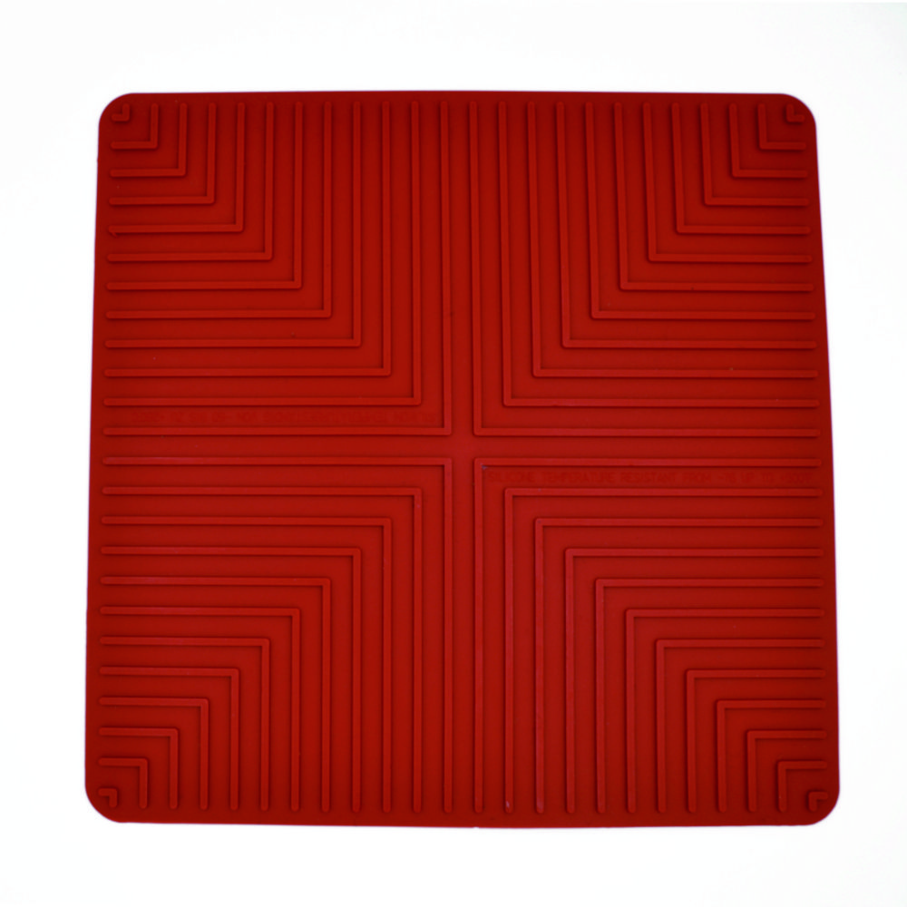 Antislipmat 350x350 mm  siliconen, tot 260°C, rood