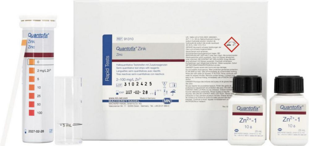 Quantofix Teststrookjes Zink  0-100 mg/l