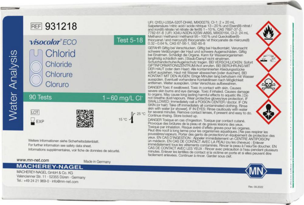 Visocolor ECO Chloride  1-60mg/l Cl refill