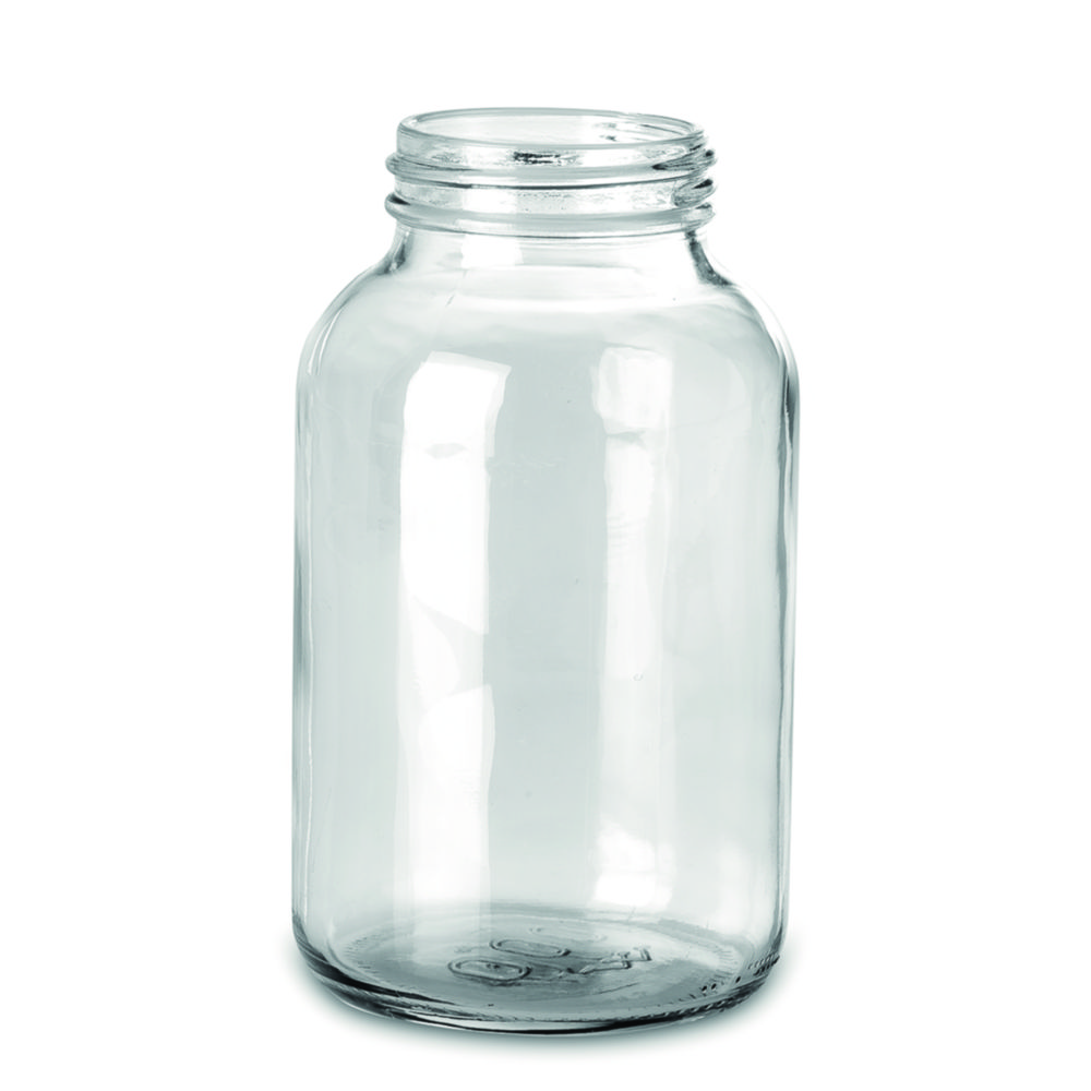 Fles 50 ml, glas, WM, GL32, helder schroefdraad, zonder dop, DIN 32