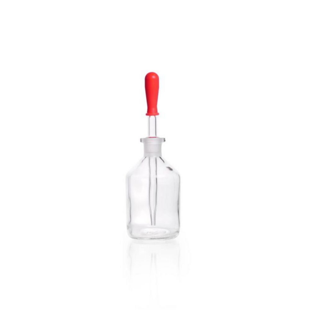 Pipetflesje 100 ml helder  met NS pipet