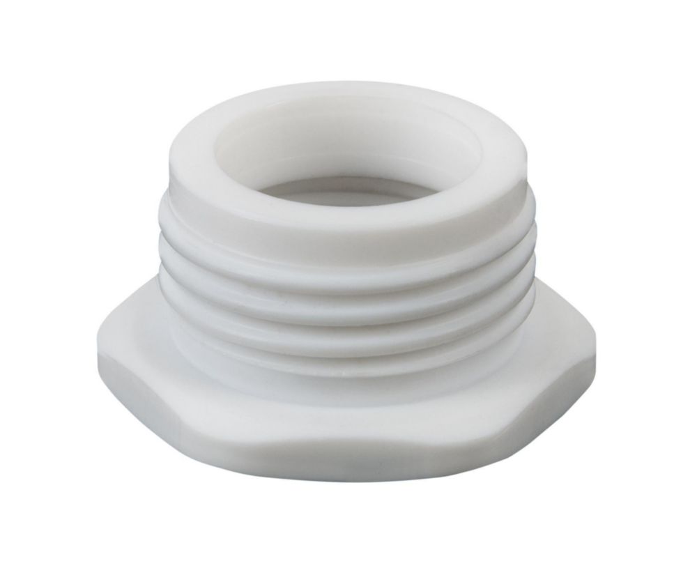Schroefdraadadapter PTFE, wit GL45 (m) naar S40/GL40 (f)