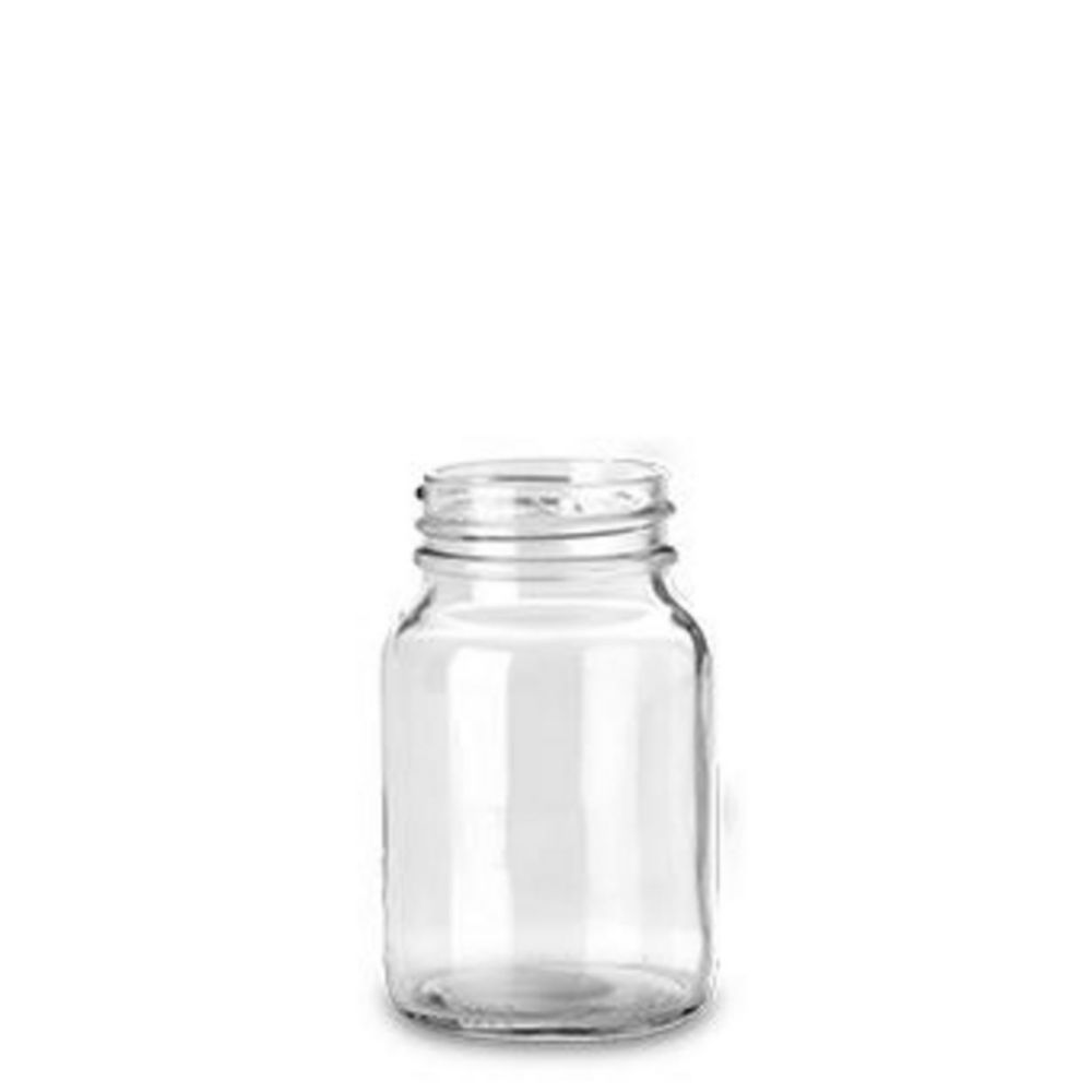 Fles 250 ml, glas, WM, GL55, helder schroefdraad, zonder dop, DIN 55
