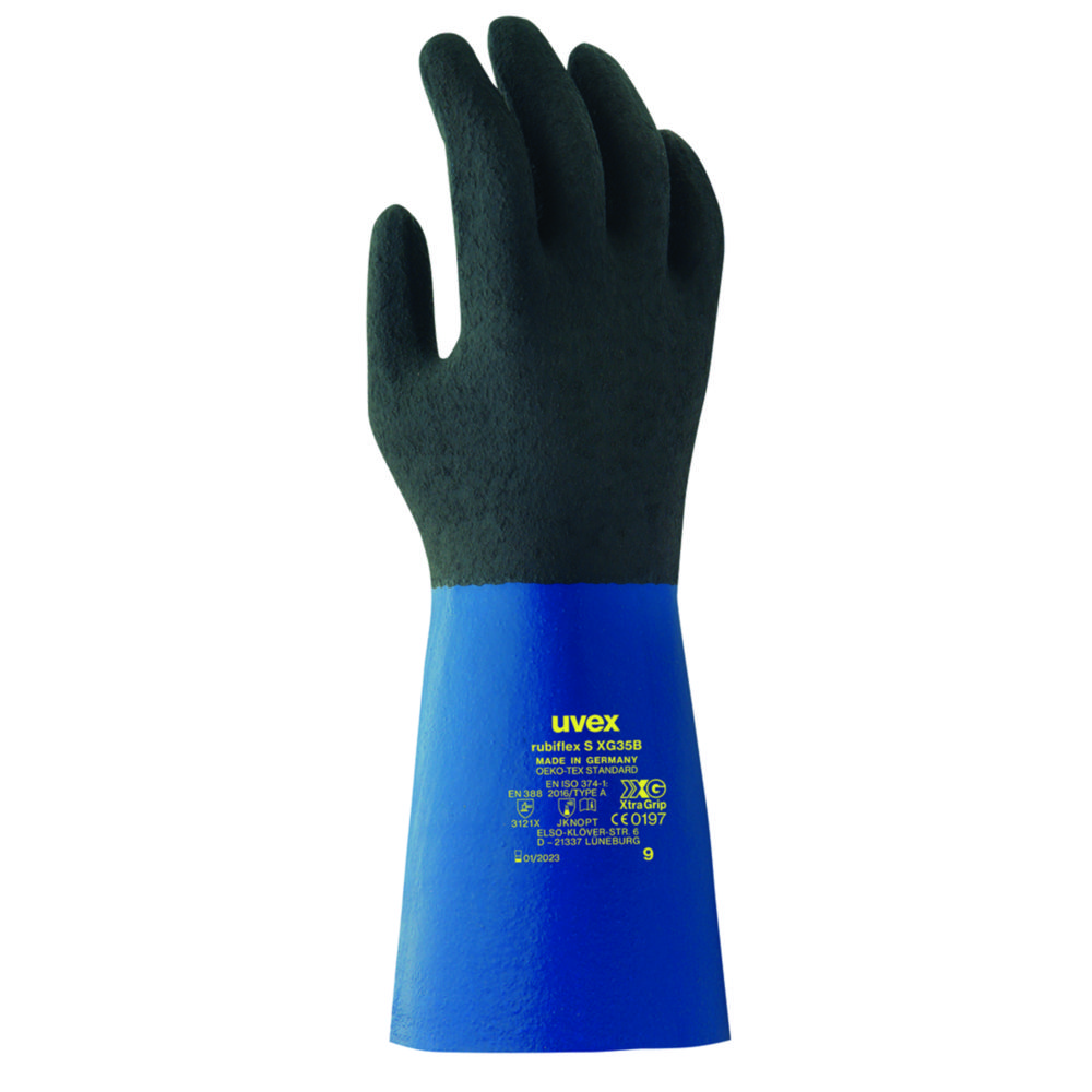 Handschoenen, Nitril, maat M, lengte 350 mm, Rubiflex S XG35B, blauw