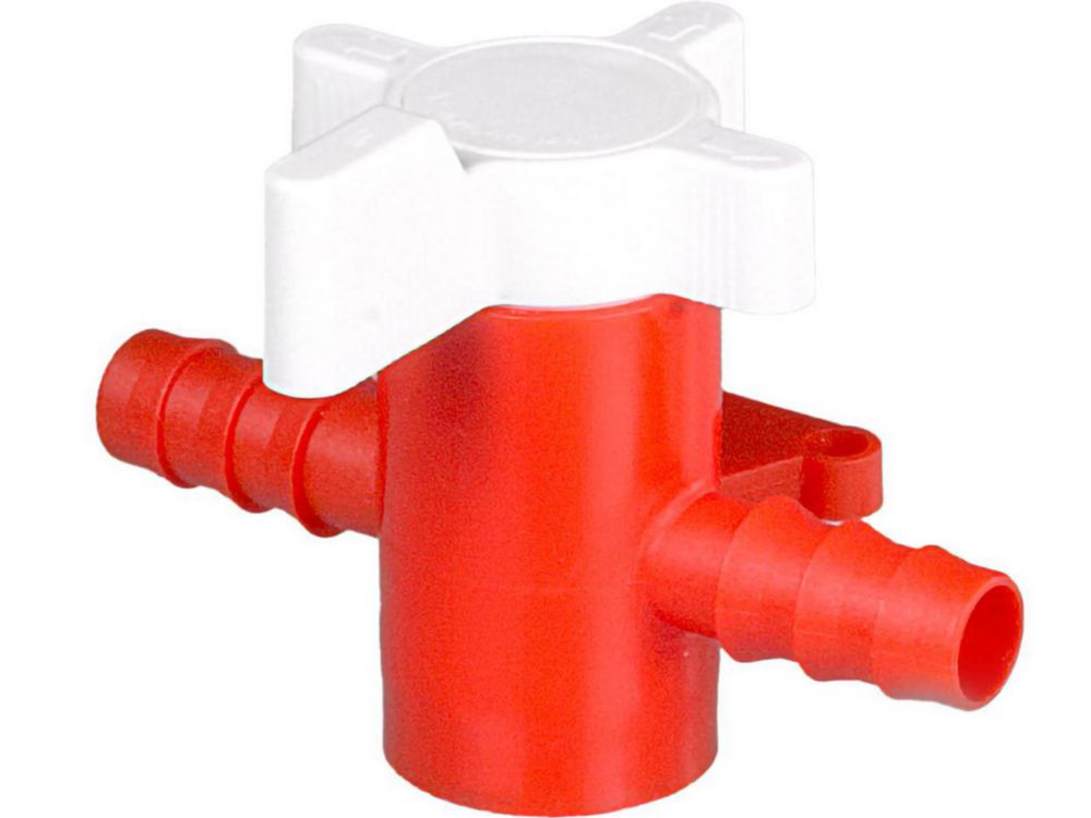 Tweewegkraan voor slang Ø inw.  9 - 11 mm, NW 8, PE/PP