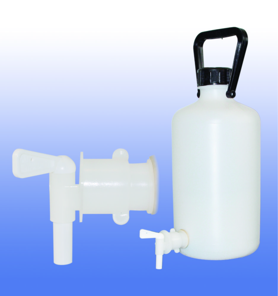 Fles 10L, Draagfles, HDPE, Nauwmonds, Wit, met dop